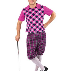Mens Pub Golf Costume - Pink