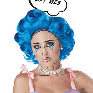 Pop Art Girl Blue Wig
